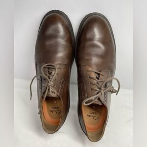 Clarks Unstructured Oxford Leather Lace up Brown Dress Shoes 12W